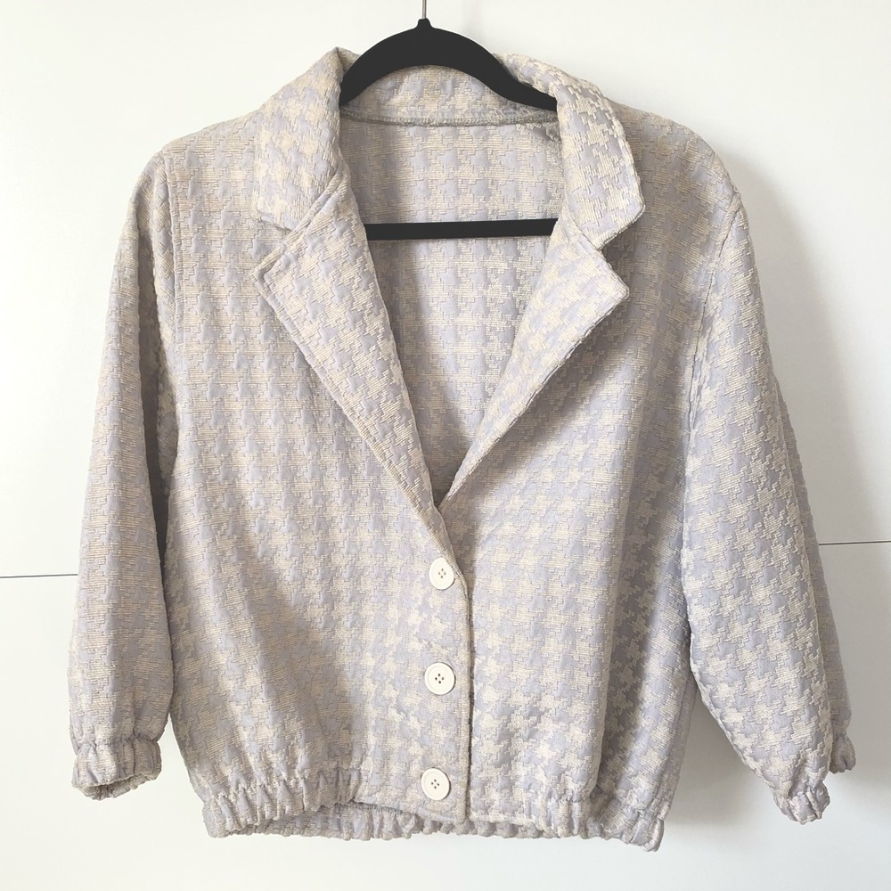 Houndstooth periwinkle jacket